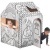 Játékház, színezhető, karton, FELLOWES, Egyszarvú házikó